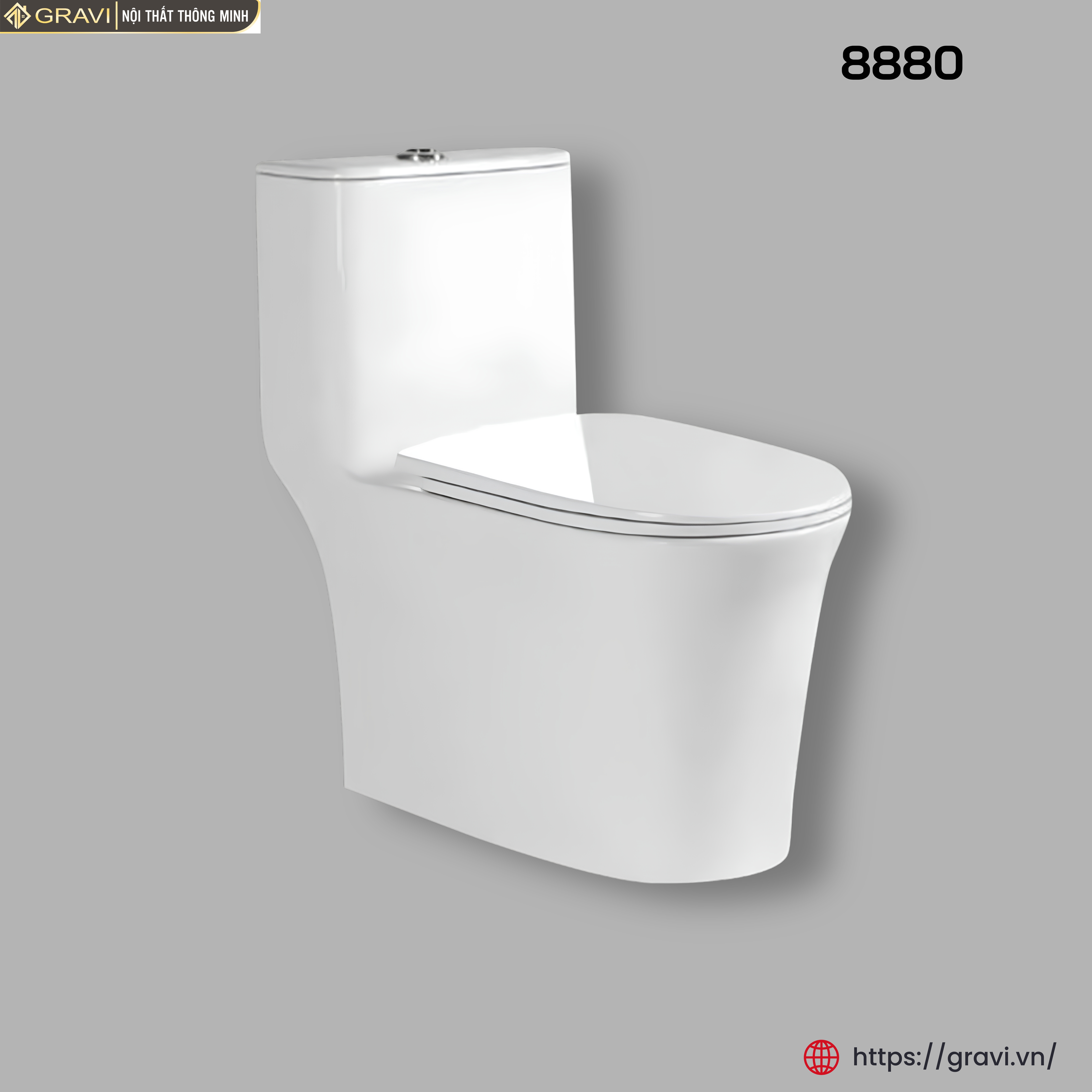 Bồn cầu liền khối cao cấp Gravi GR-8880