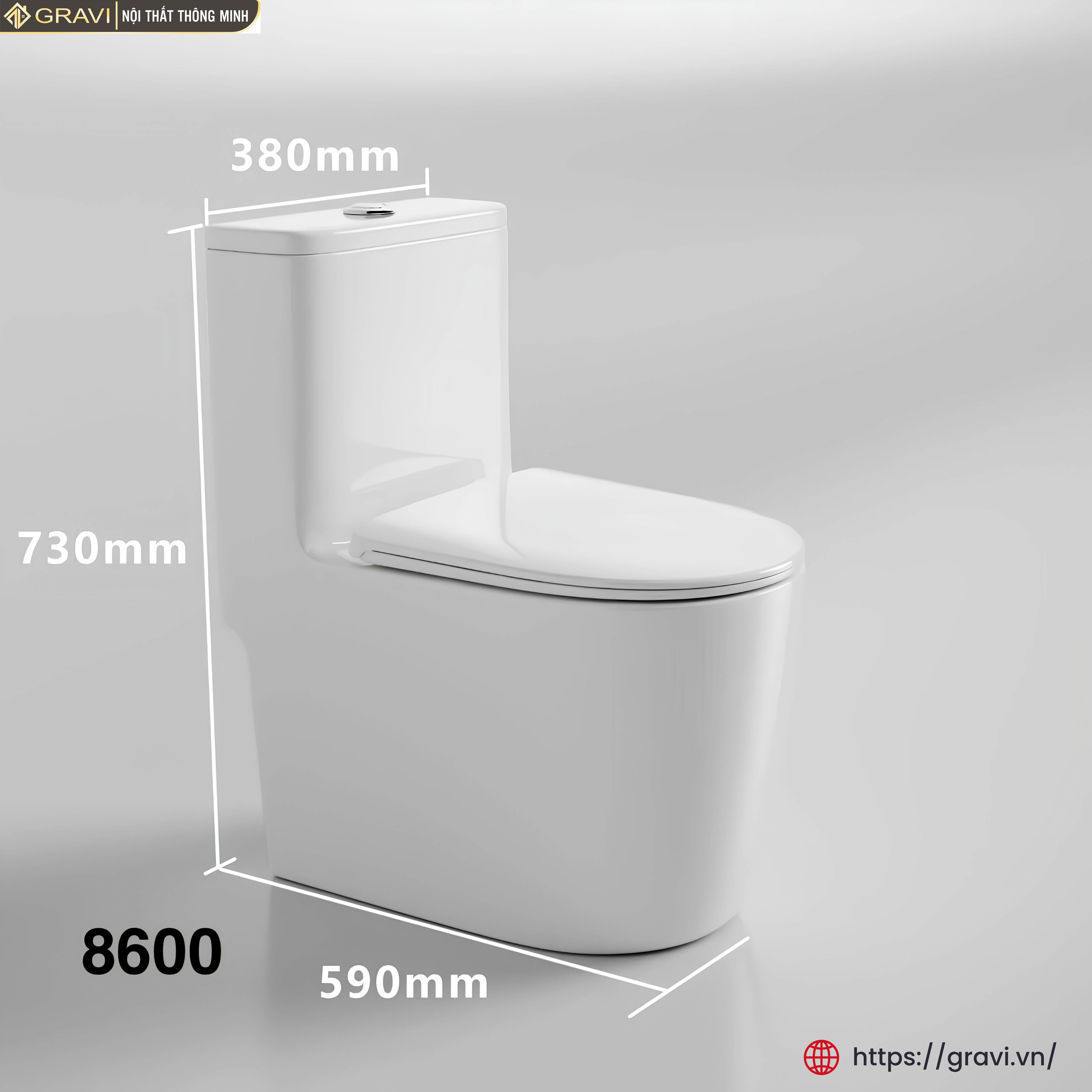 Bồn cầu liền khối Gravi GR-8600
