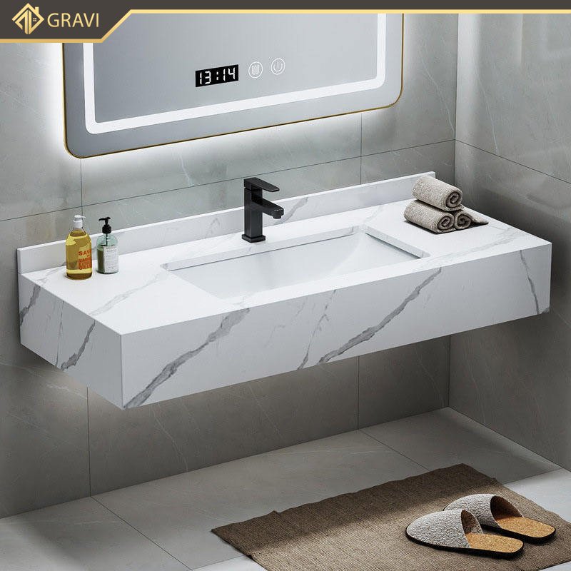 Tủ chậu lavabo bàn đá hai tầng cao cấp Gravi BT.GTM80G8