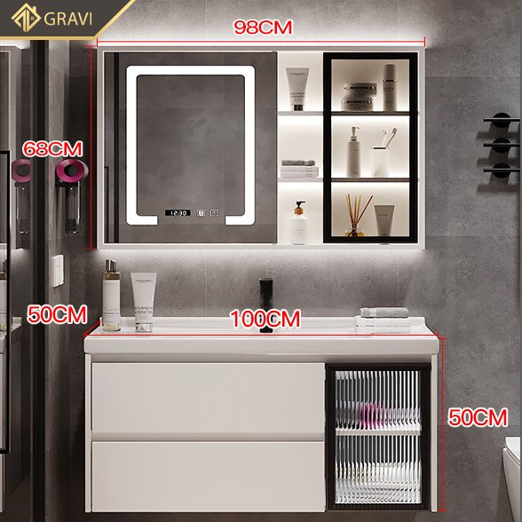 Tủ chậu lavabo cao cấp Gravi BT.GTM100G6