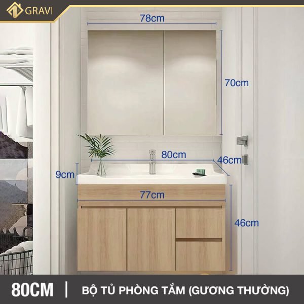 Bộ tủ chậu phòng tắm BT.GT80G2