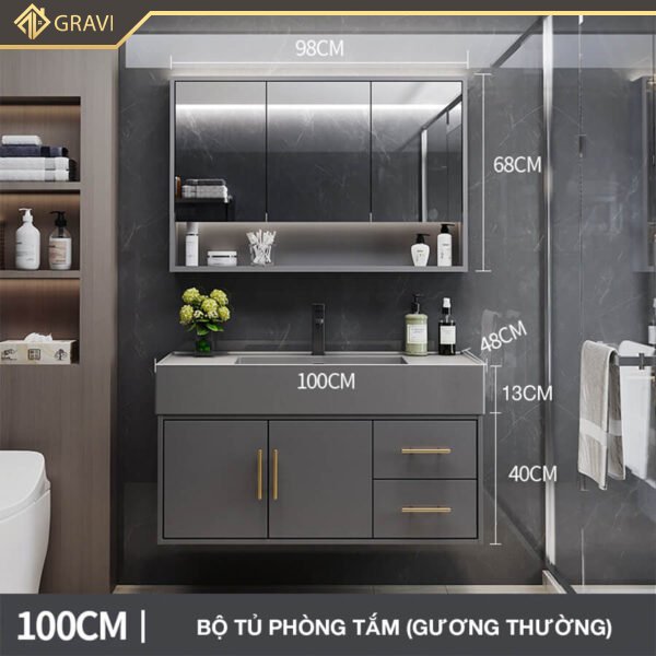 Bộ tủ chậu phòng tắm BT.GT100G1