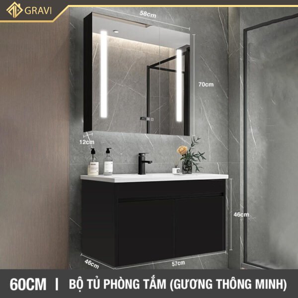 Bộ tủ chậu phòng tắm cao cấp BT.GTM60G2