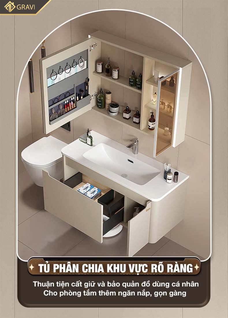 Bộ tủ chậu phòng tắm BT.GT80G5