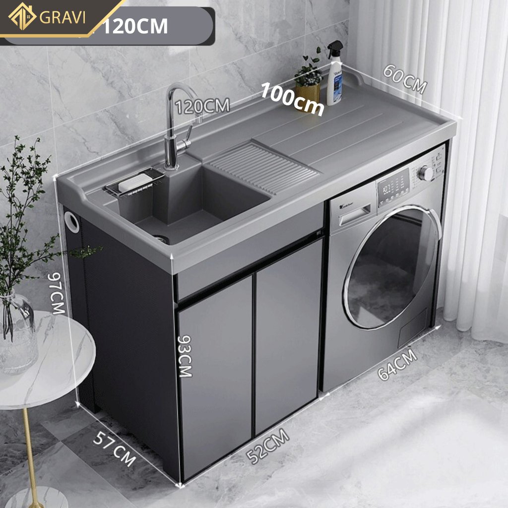 Tủ chậu máy giặt gravi TCMG120X