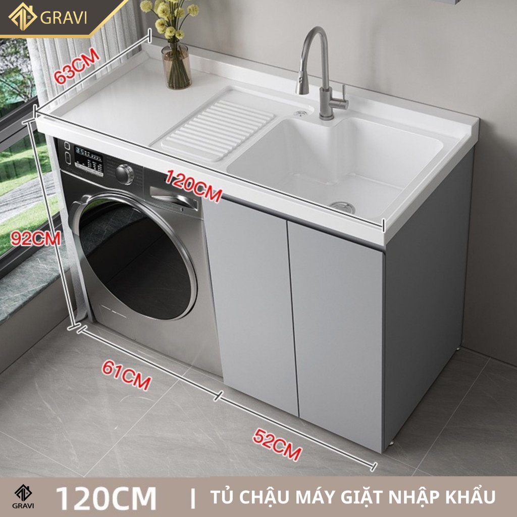 Tủ chậu máy giặt gravi TCMG120T