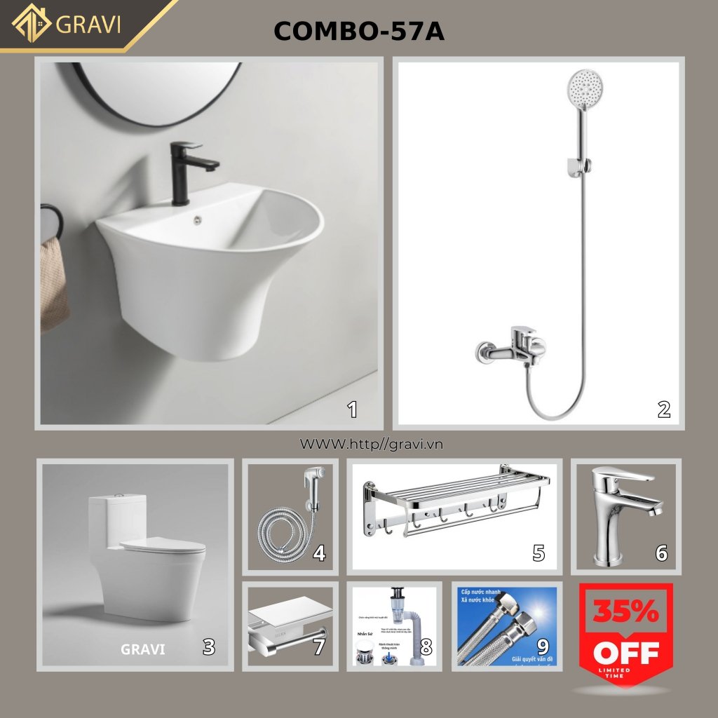 Combo thiết bị vệ sinh GR - 57