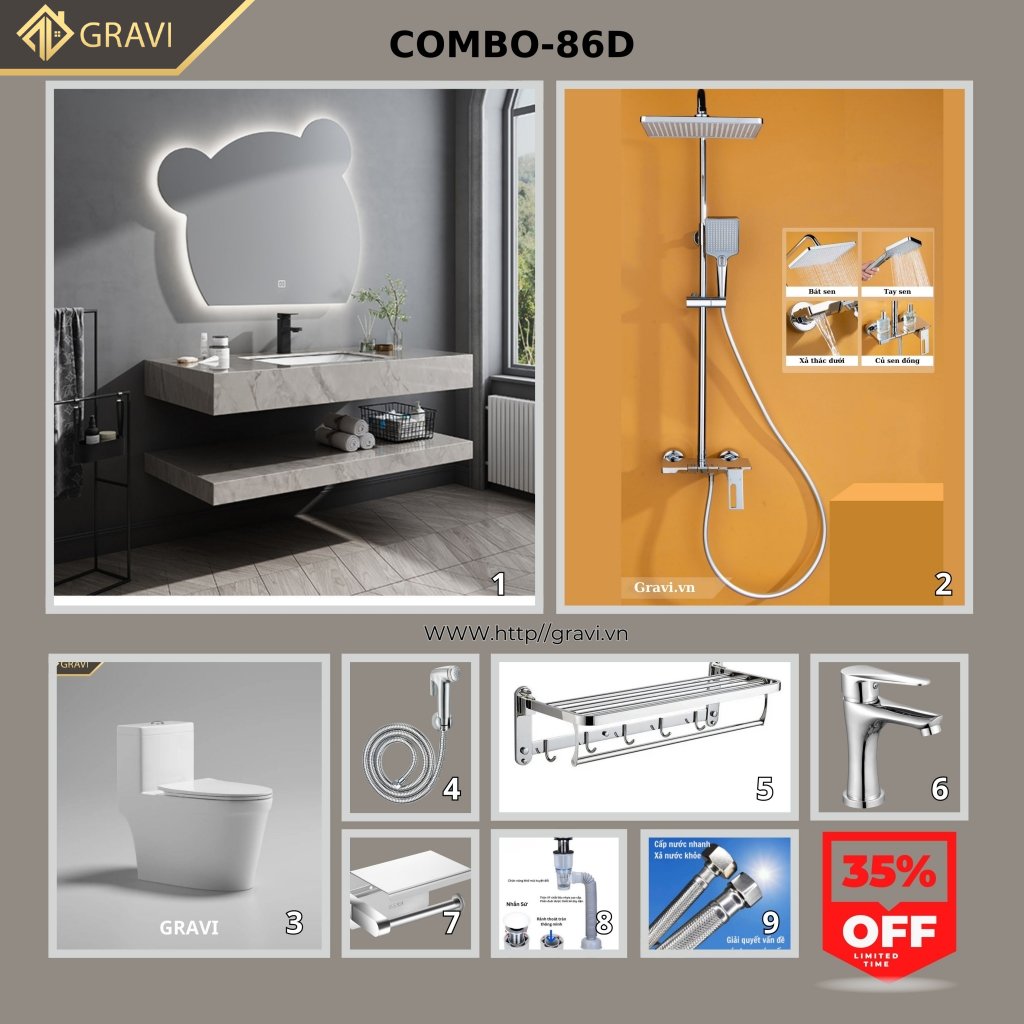 Combo thiết bị vệ sinh GR - 86