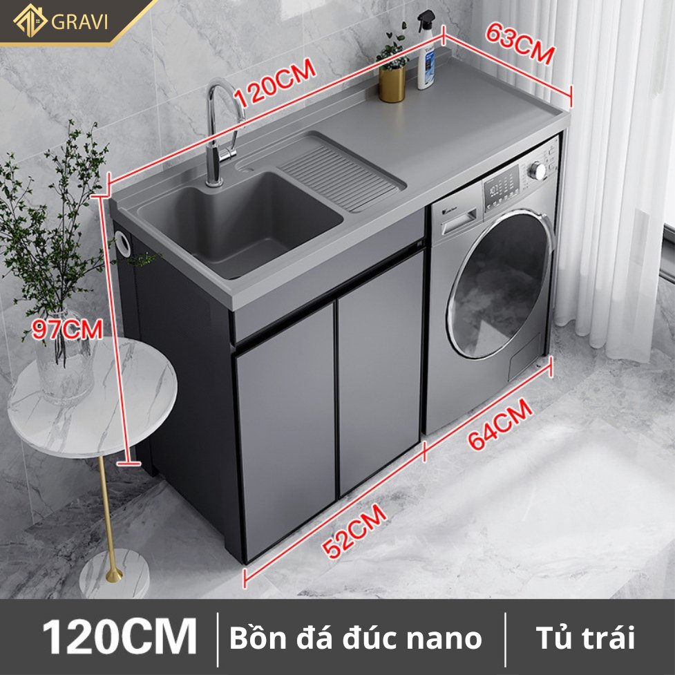 Tủ chậu máy giặt gravi TCMG120X