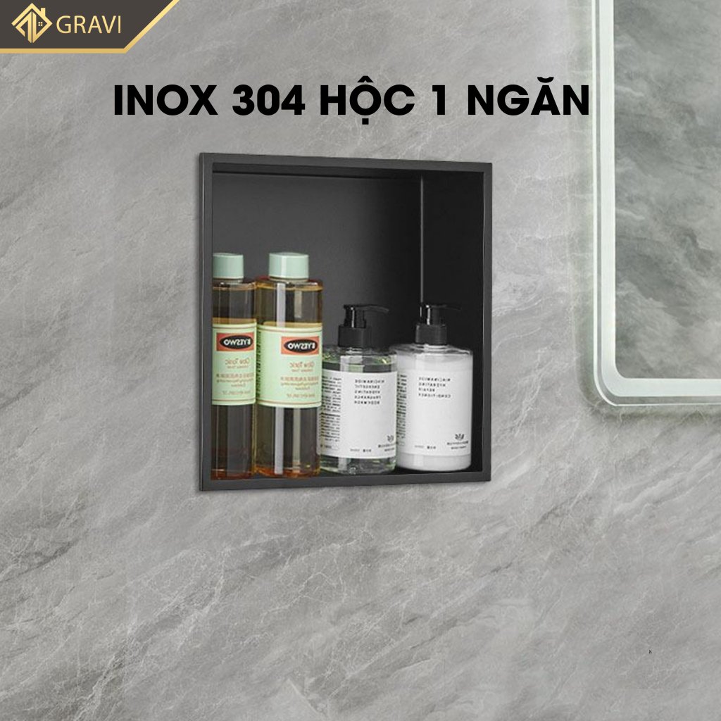 Hộc âm tường inox 304 loại 1 ngăn không led