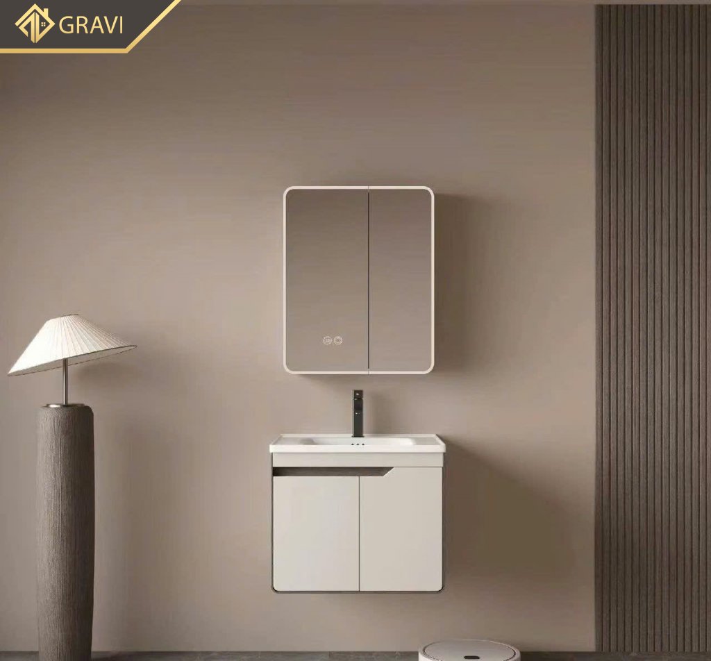 Tủ chậu lavabo nhựa pico cao cấp Gravi 102T - KT60