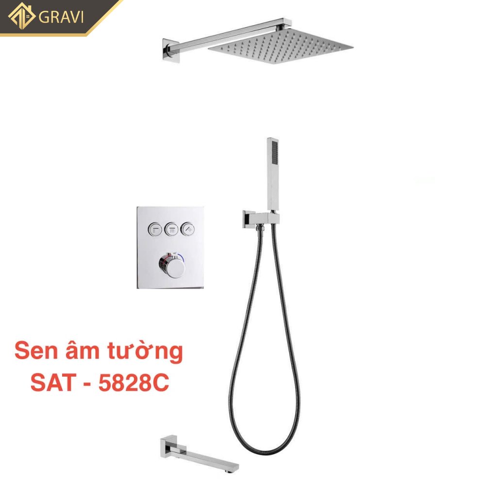 Sen tắm âm tường 3 phím Gravi 5828C