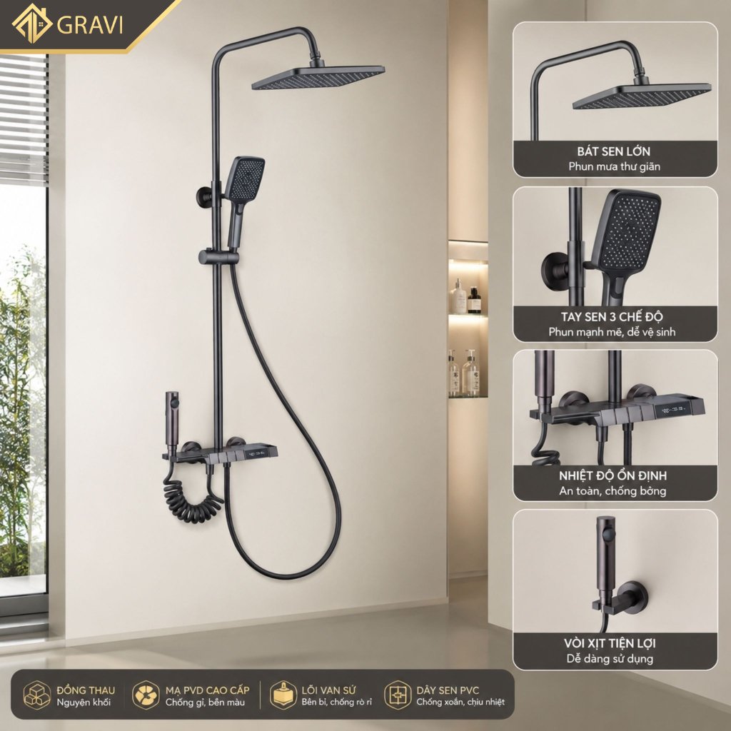 Sen cây tắm thông minh Gravi - GR56009Q