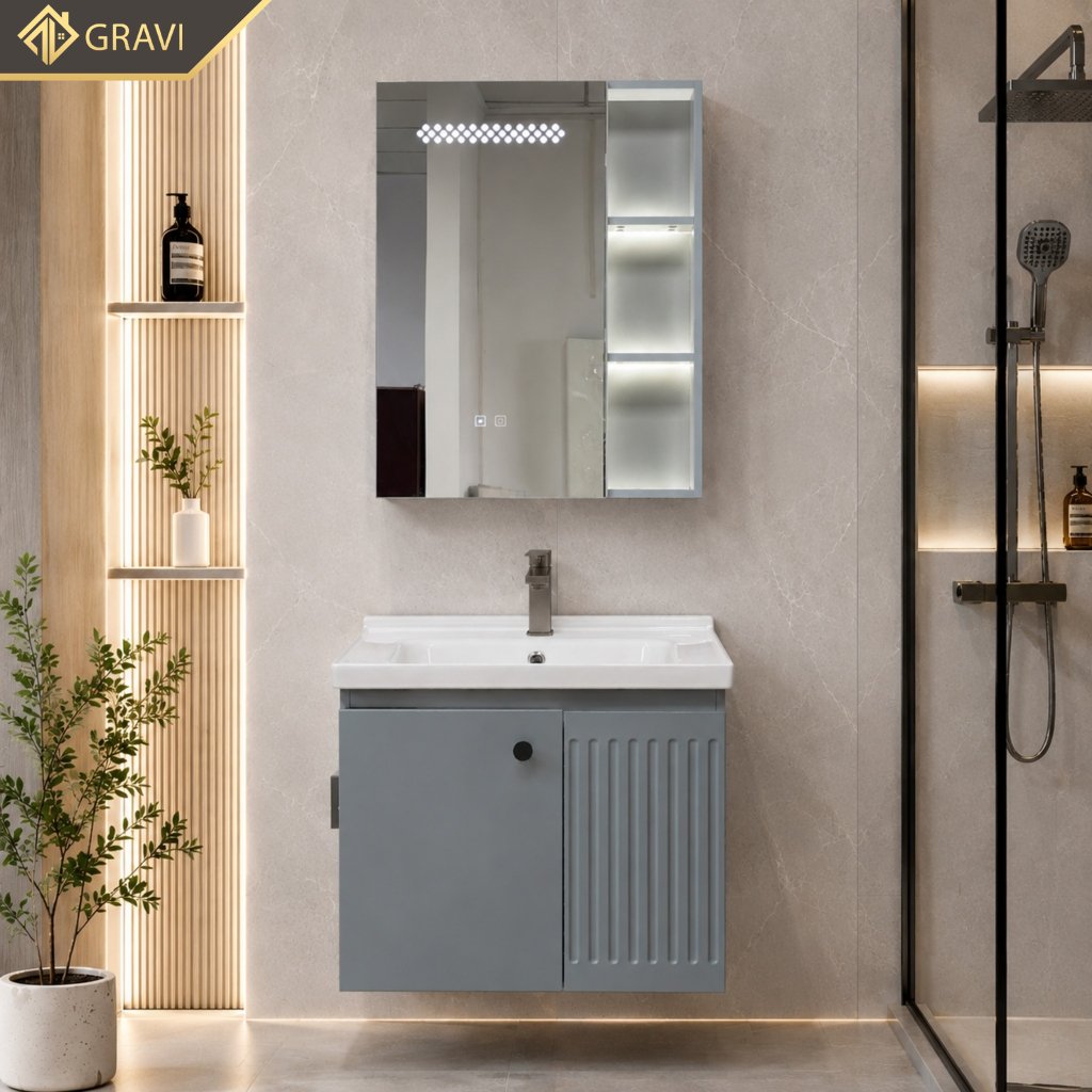 Tủ chậu lavabo nhựa Pico cao cấp 60T505X
