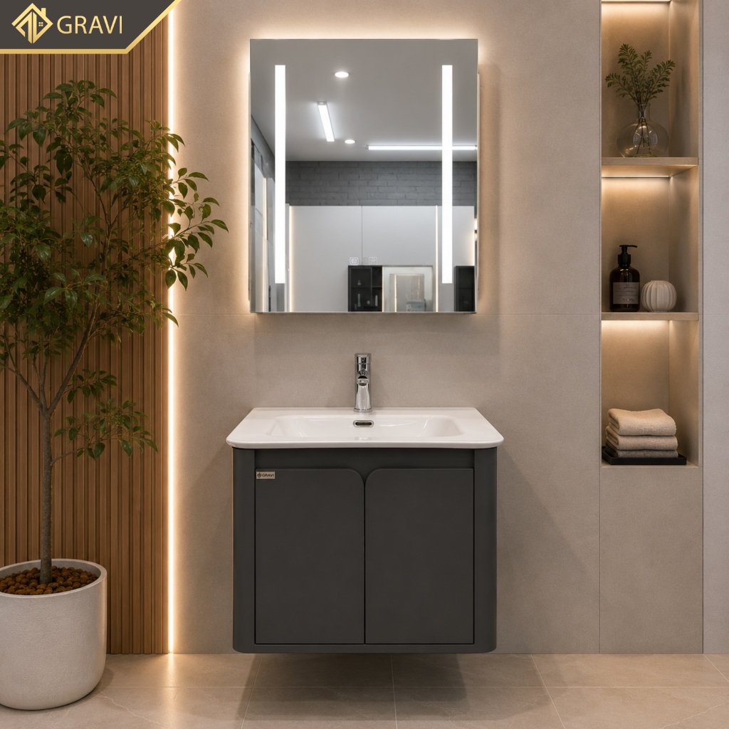 Tủ chậu nhựa pico cao cấp Gravi KT60X