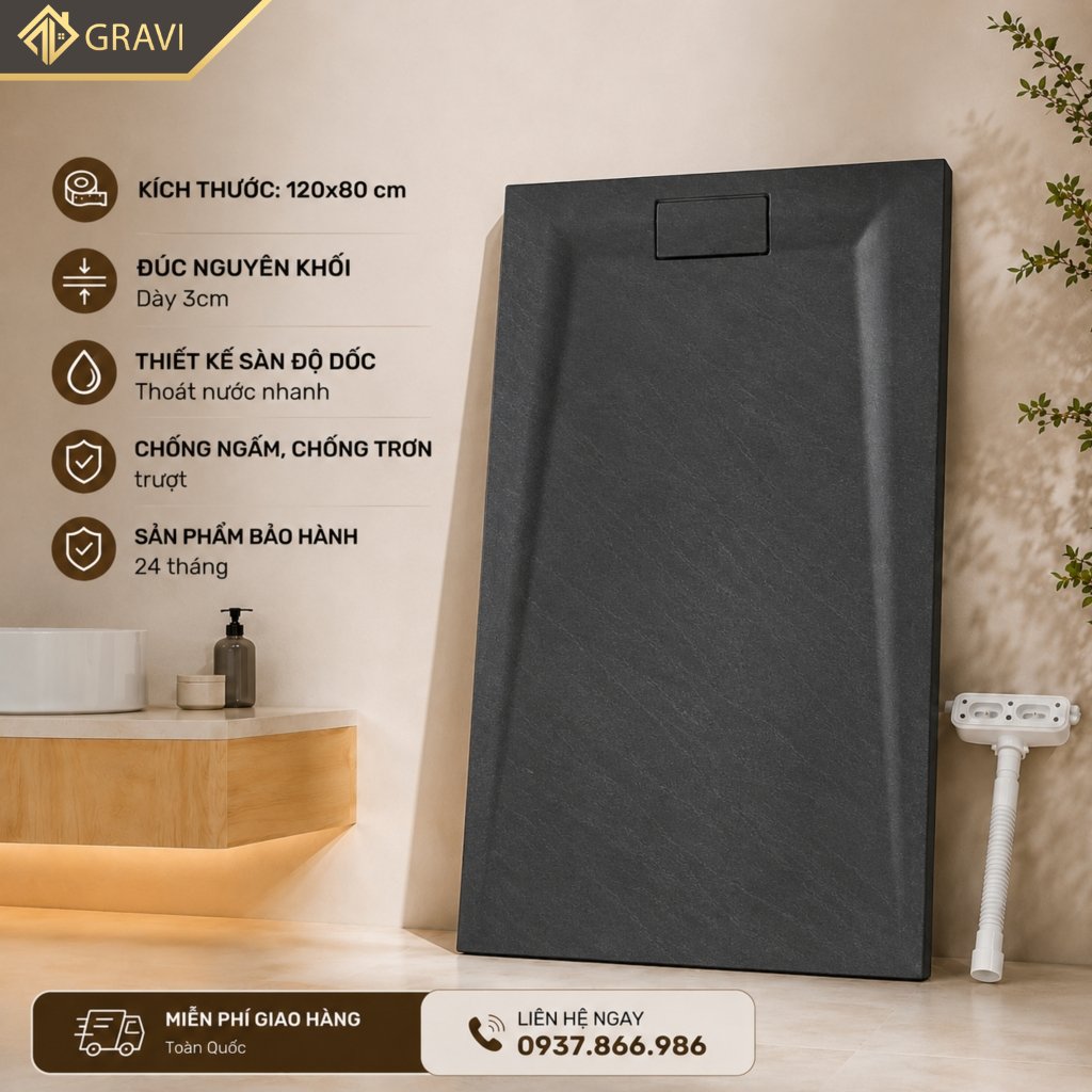 Sàn tắm đúc nguyên khối - ST120T 01X